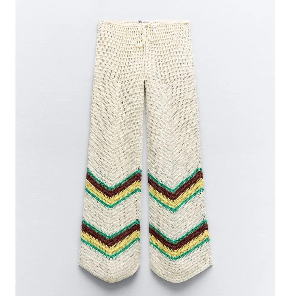BLOGGER'S FAVE! Zara 2 Piece Co-Ord Crochet Pants And Crochet Top Set NWT